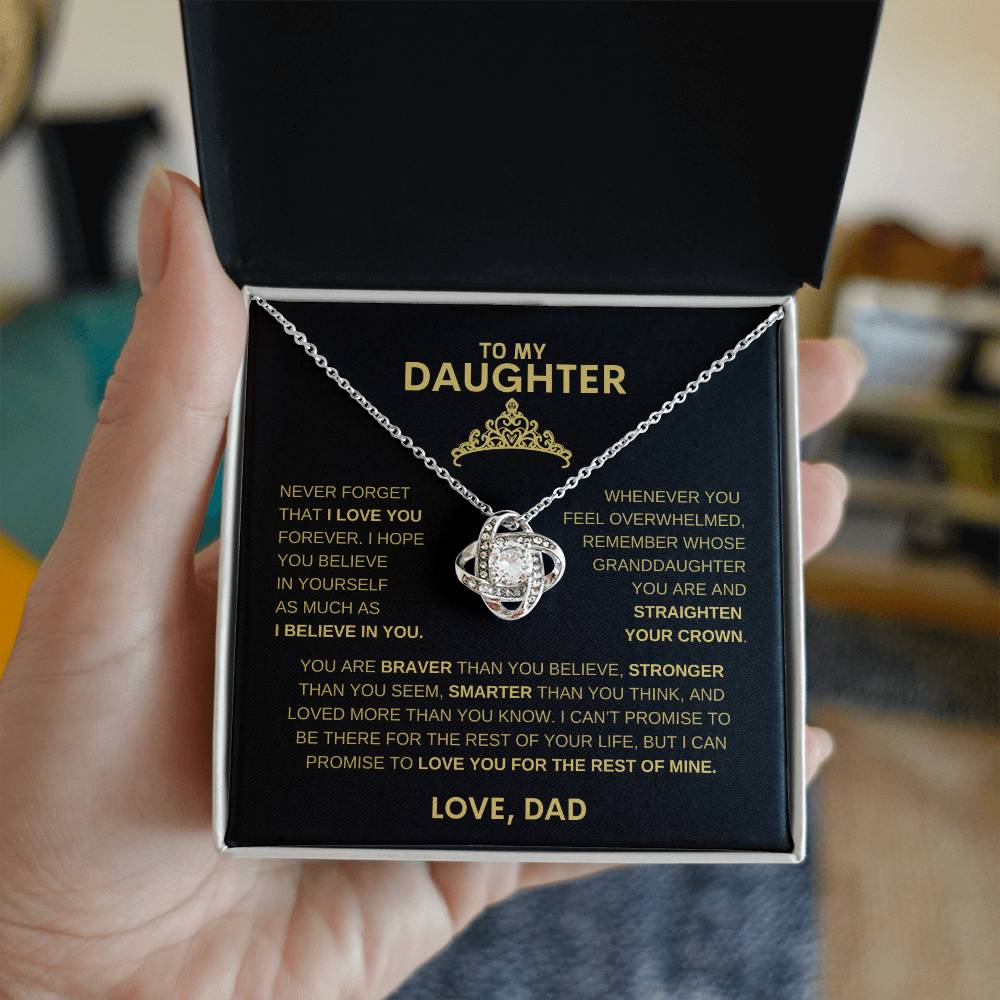 Beautiful Gift for Daughter From Dad "Never Forget That I believe in you" Necklace