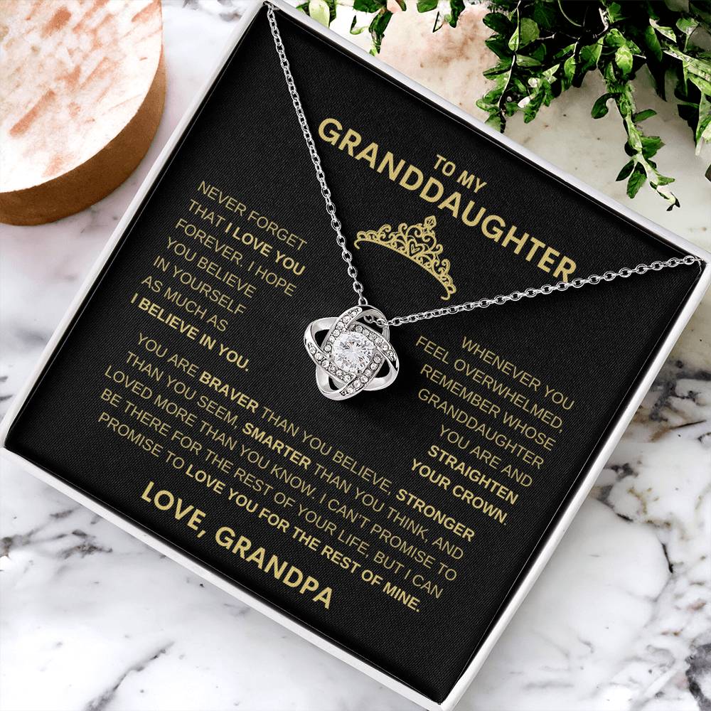 Beautiful Gift for Granddaughter From Grandpa "Never Forget That I believe in you" Necklace