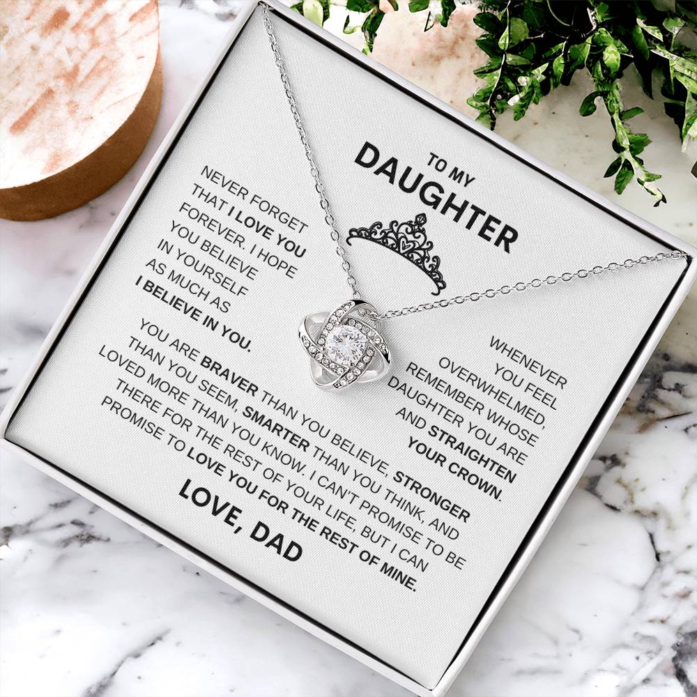 Beautiful Gift for Daughter From Dad "Straighten Your Crown" Necklace