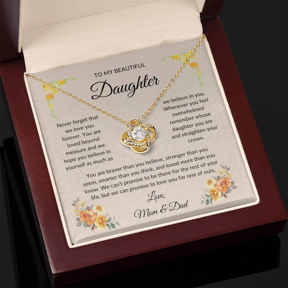 Beautiful Gift for Daughter, "Love, Mom & Dad" Necklace