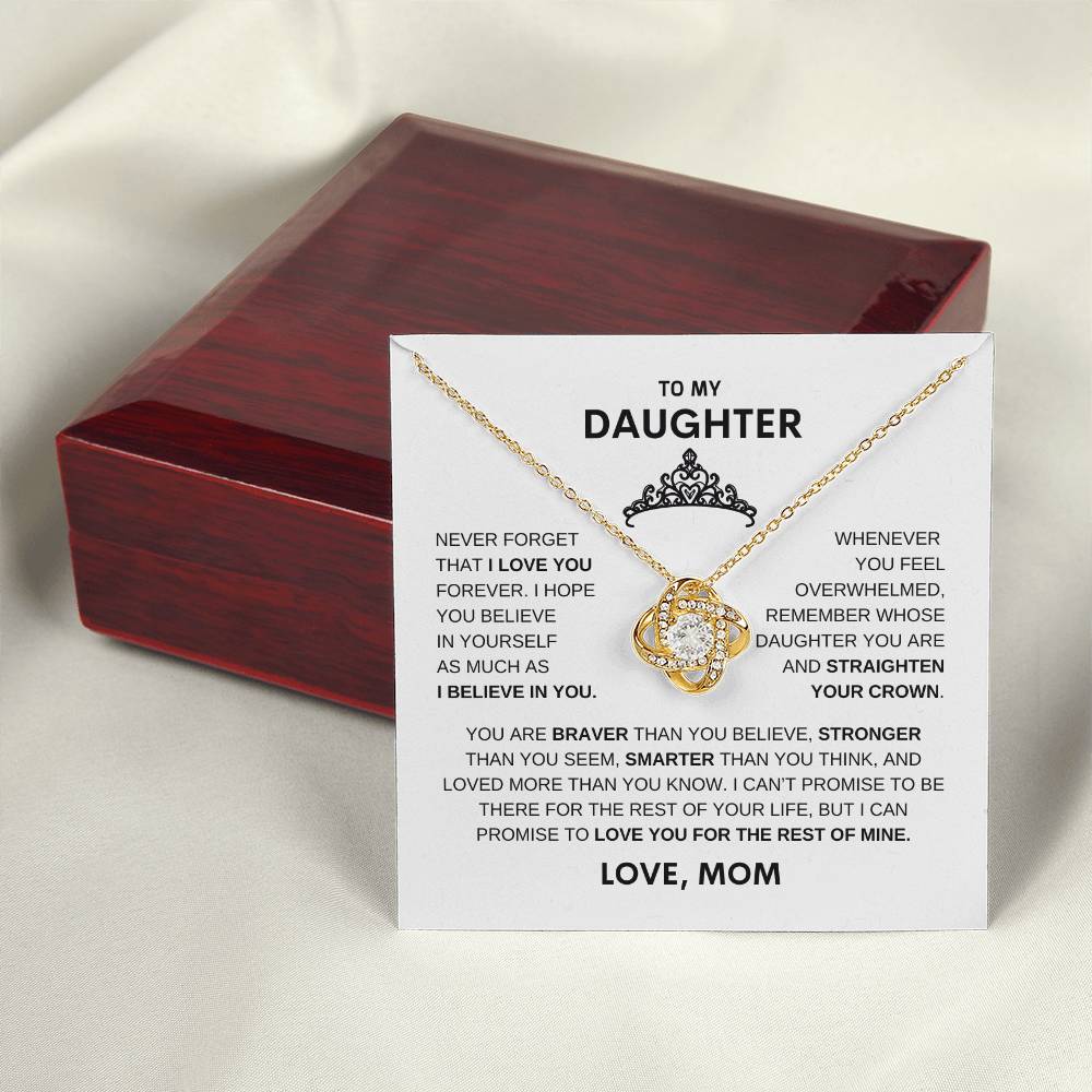 Beautiful Gift for Daughter From Mom "Straighten Your Crown" Necklace