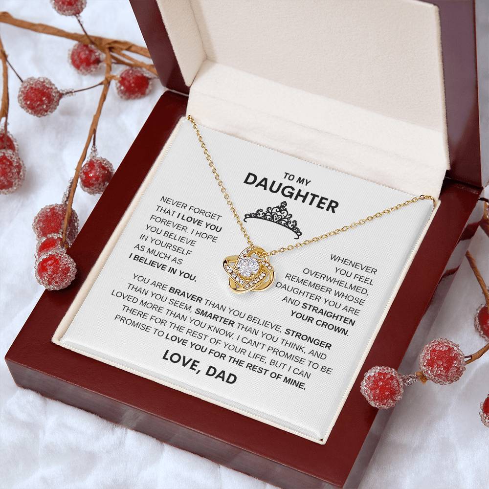 Beautiful Gift for Daughter From Dad "Straighten Your Crown" Necklace