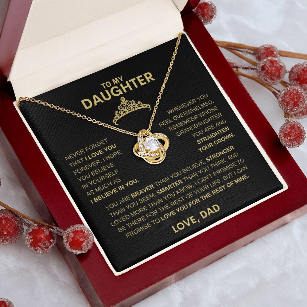 Beautiful Gift for Daughter From Dad "Never Forget That I believe in you" Necklace