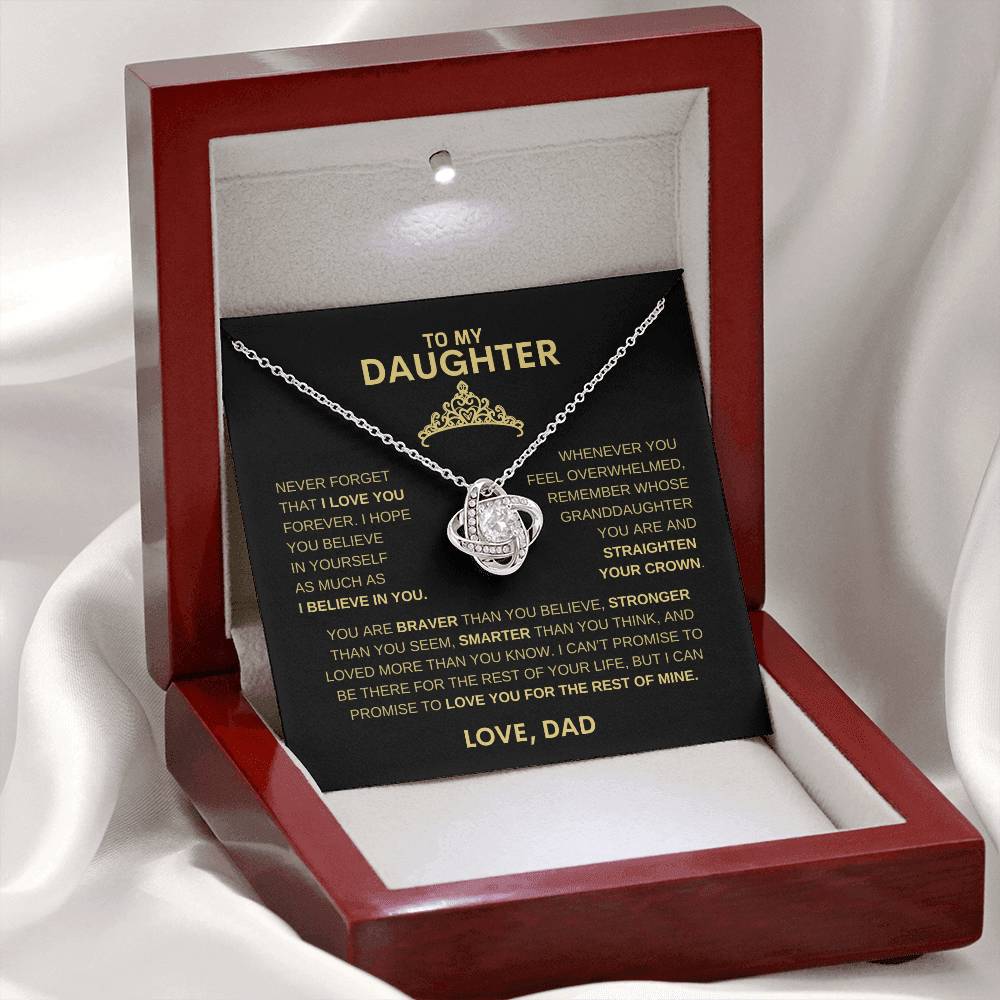 Beautiful Gift for Daughter From Dad "Never Forget That I believe in you" Necklace