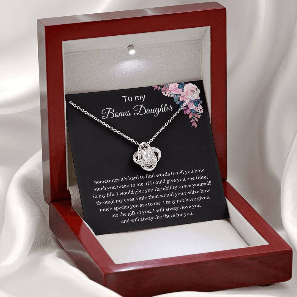 Gift for Bonus Daughter - "How Much You Mean To Me" Necklace