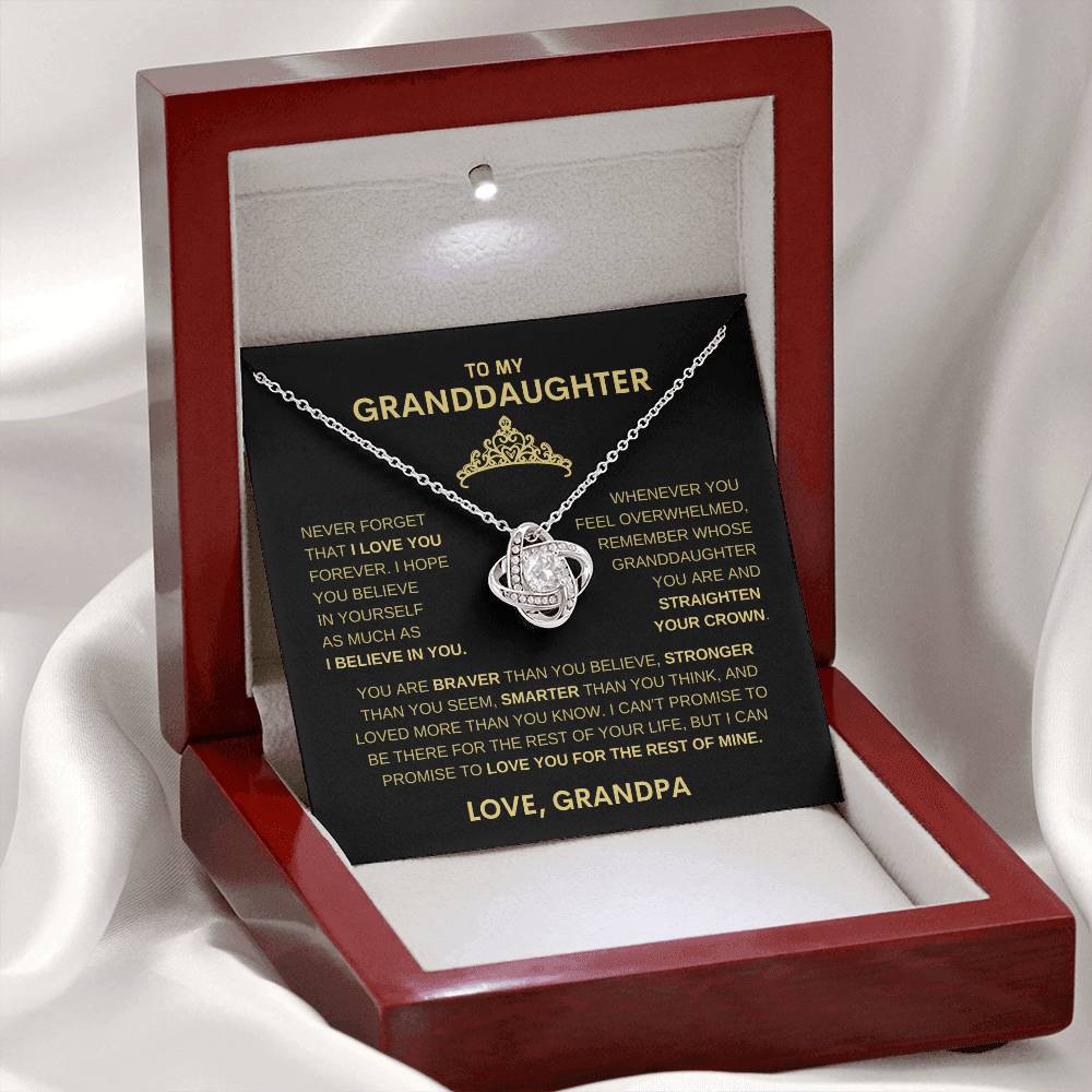 Beautiful Gift for Granddaughter From Grandpa "Never Forget That I believe in you" Necklace