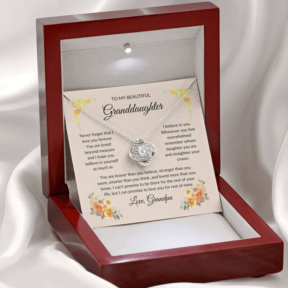 Beautiful Gift for Granddaughter, "Love, Grandpa" Necklace