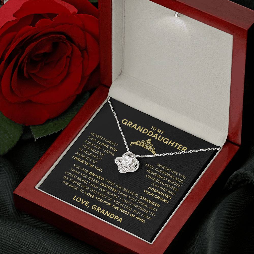 Beautiful Gift for Granddaughter From Grandpa "Never Forget That I believe in you" Necklace