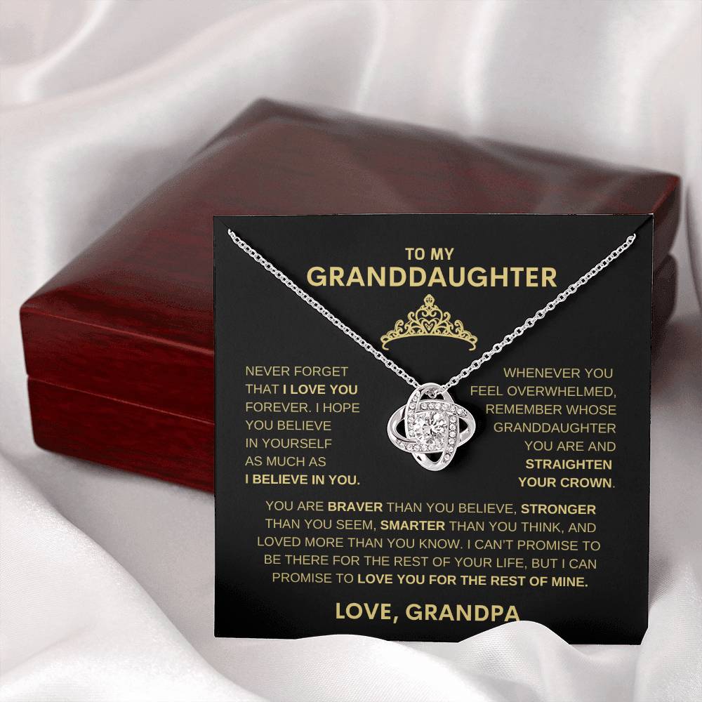 Beautiful Gift for Granddaughter From Grandpa "Never Forget That I believe in you" Necklace