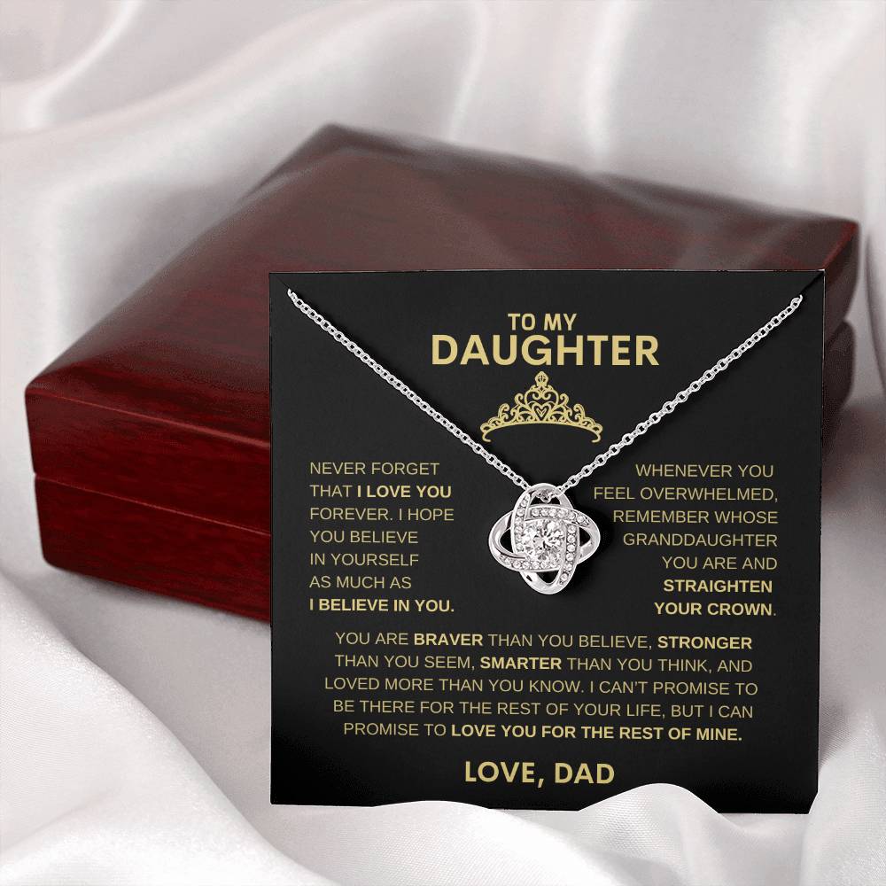 Beautiful Gift for Daughter From Dad "Never Forget That I believe in you" Necklace