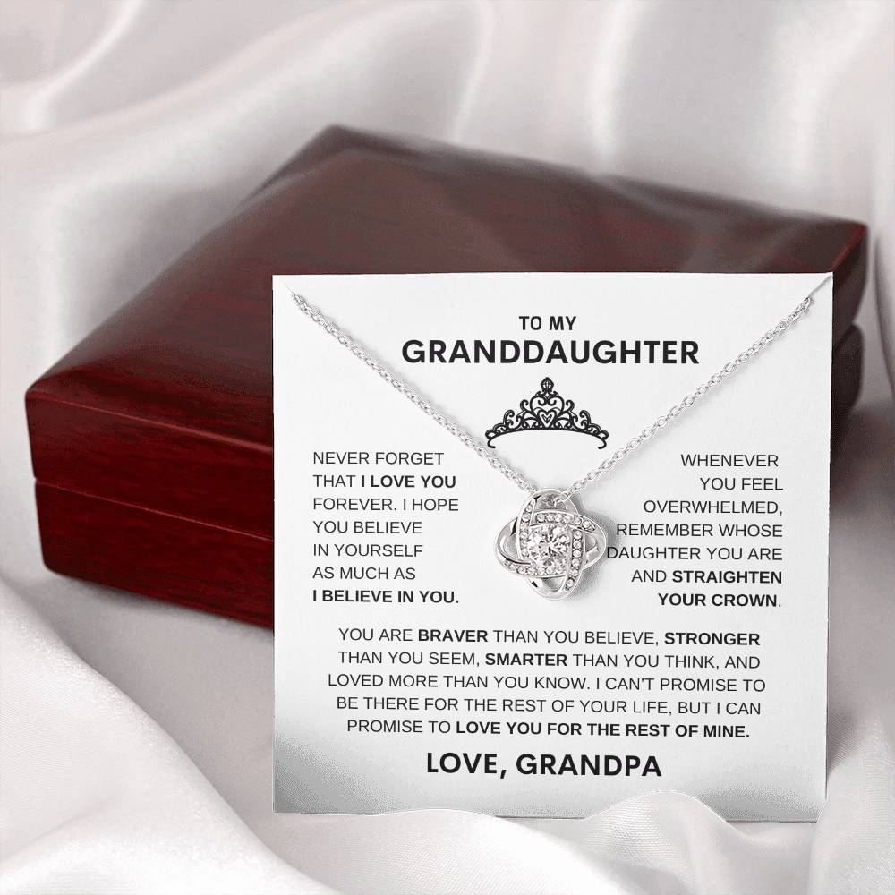 Beautiful Gift for Granddaughter From Grandpa "Straighten Your Crown" Necklace