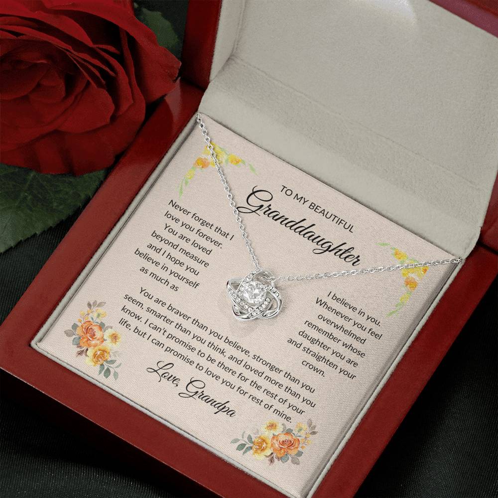 Beautiful Gift for Granddaughter, "Love, Grandpa" Necklace