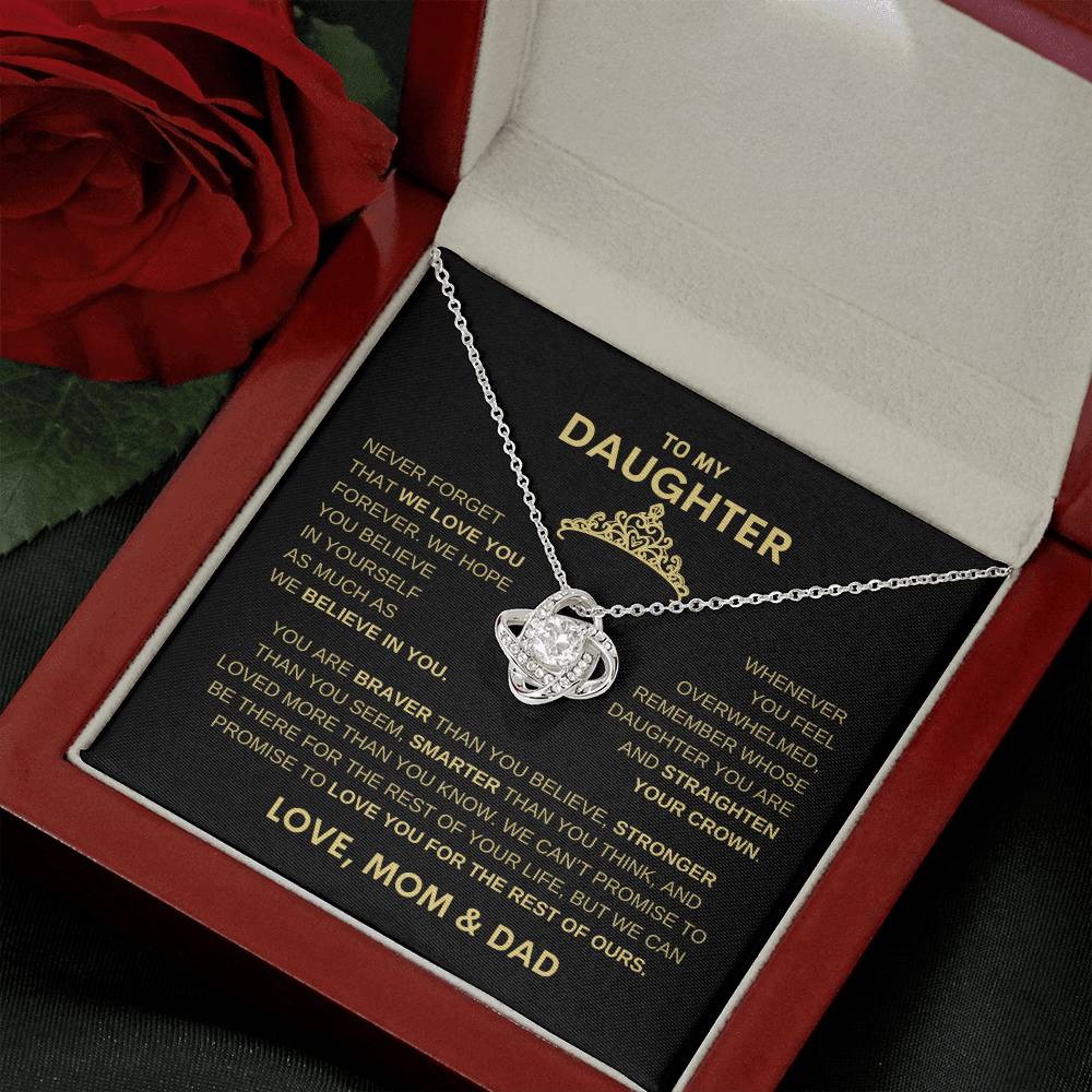 Beautiful Gift for Daughter From Mom & Dad "Never Forget That I believe in you" Necklace