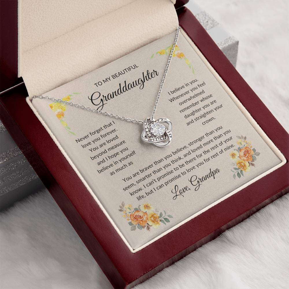 Beautiful Gift for Granddaughter, "Love, Grandpa" Necklace