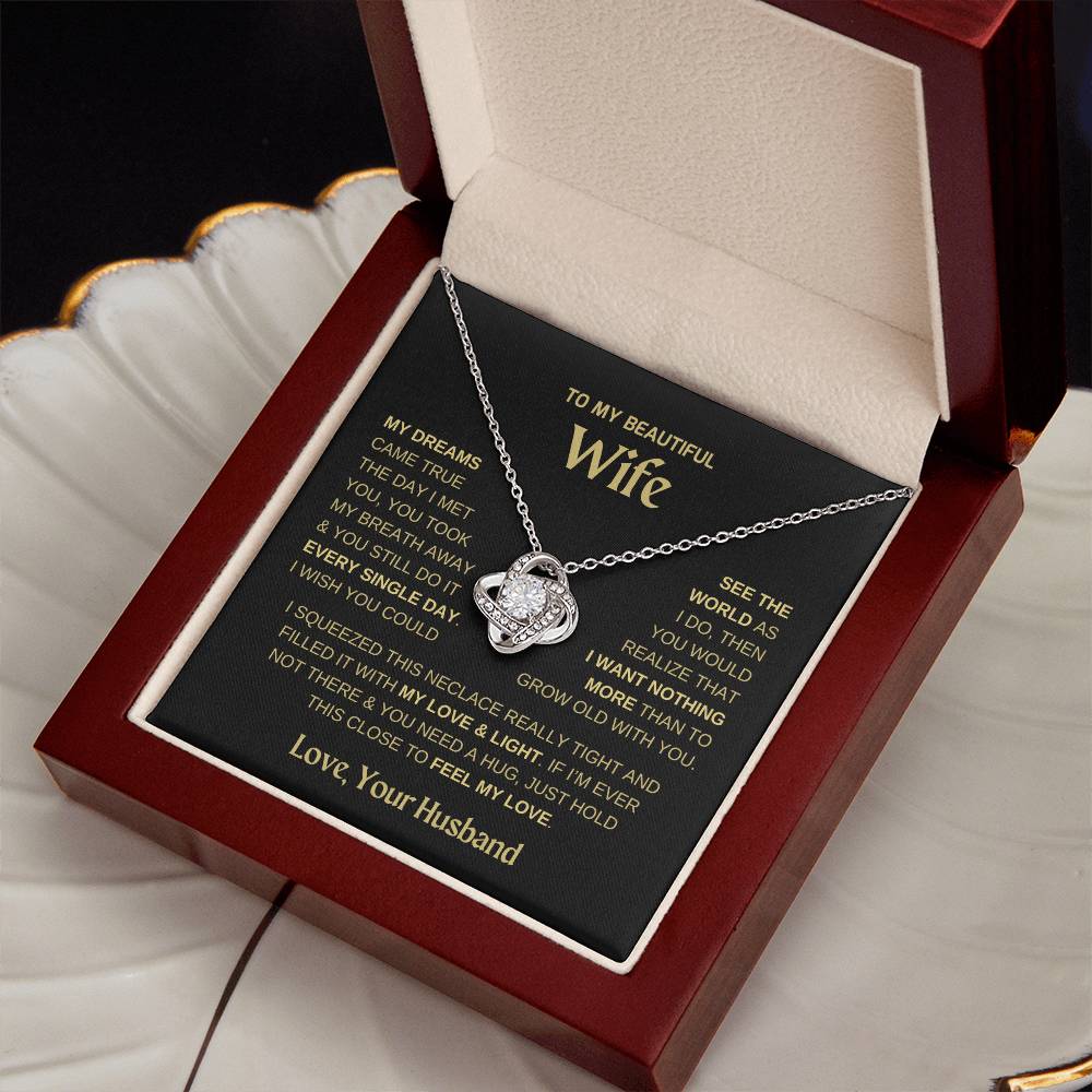 To My Beautiful Wife - "Love, Your Husband" Necklace