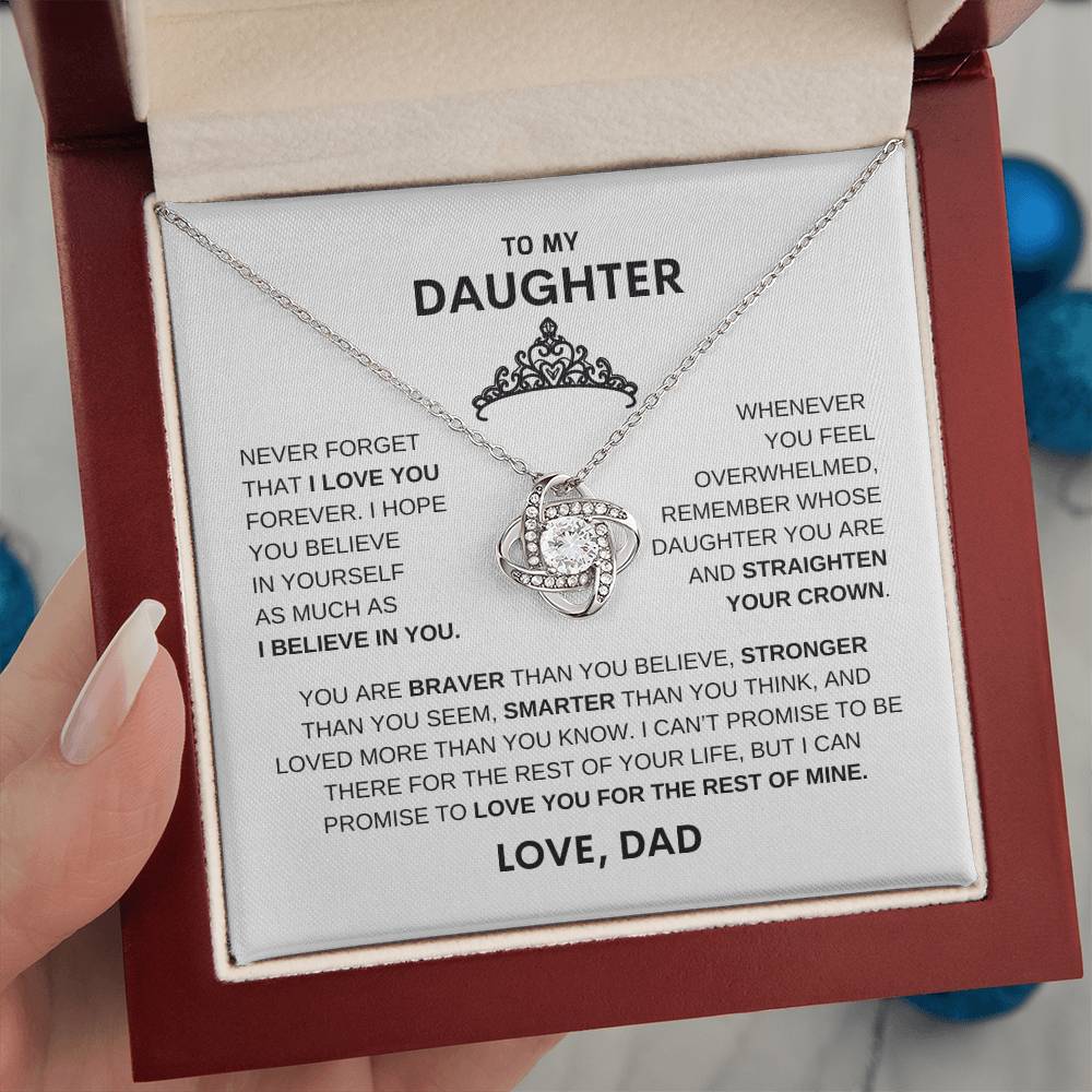 Beautiful Gift for Daughter From Dad "Straighten Your Crown" Necklace