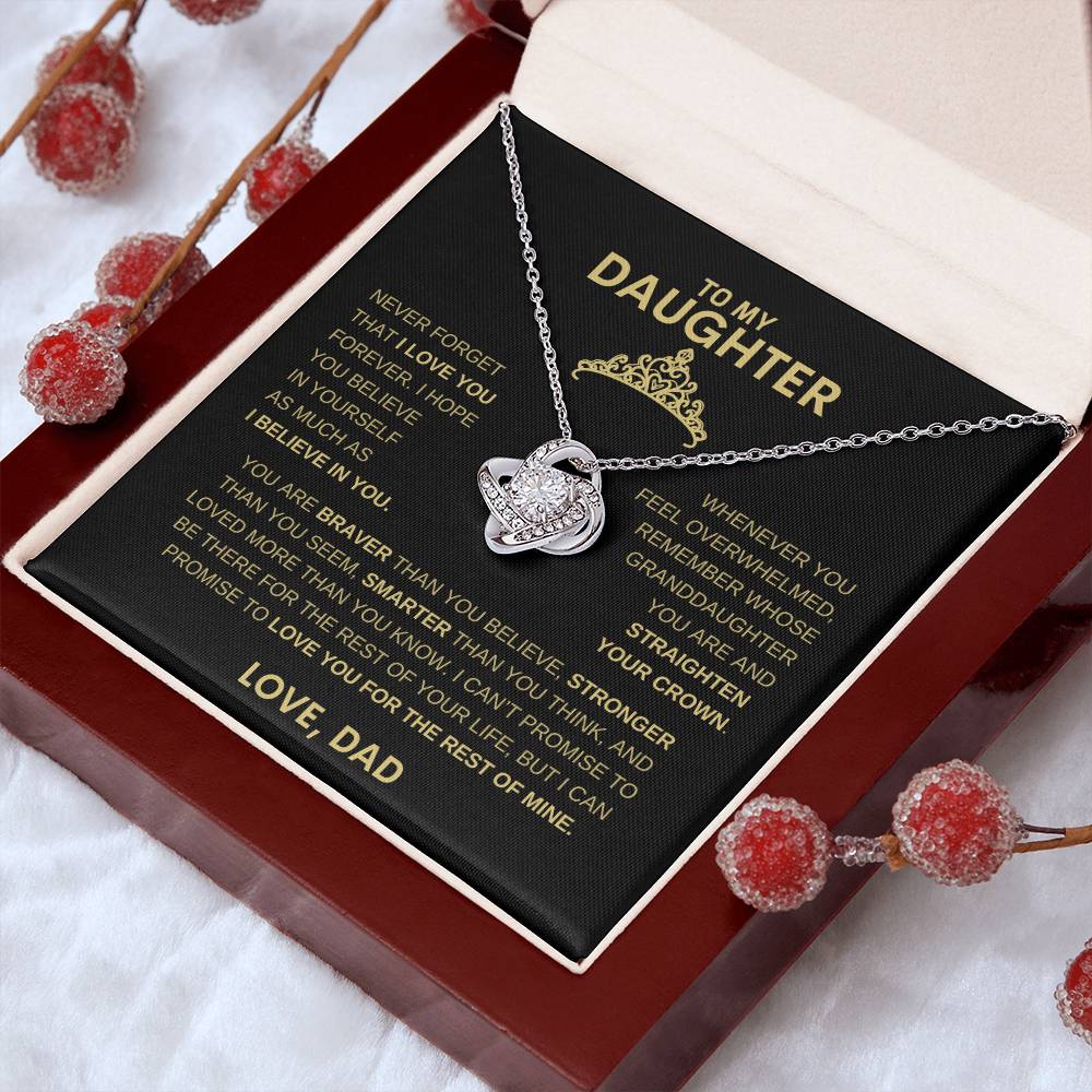 Beautiful Gift for Daughter From Dad "Never Forget That I believe in you" Necklace